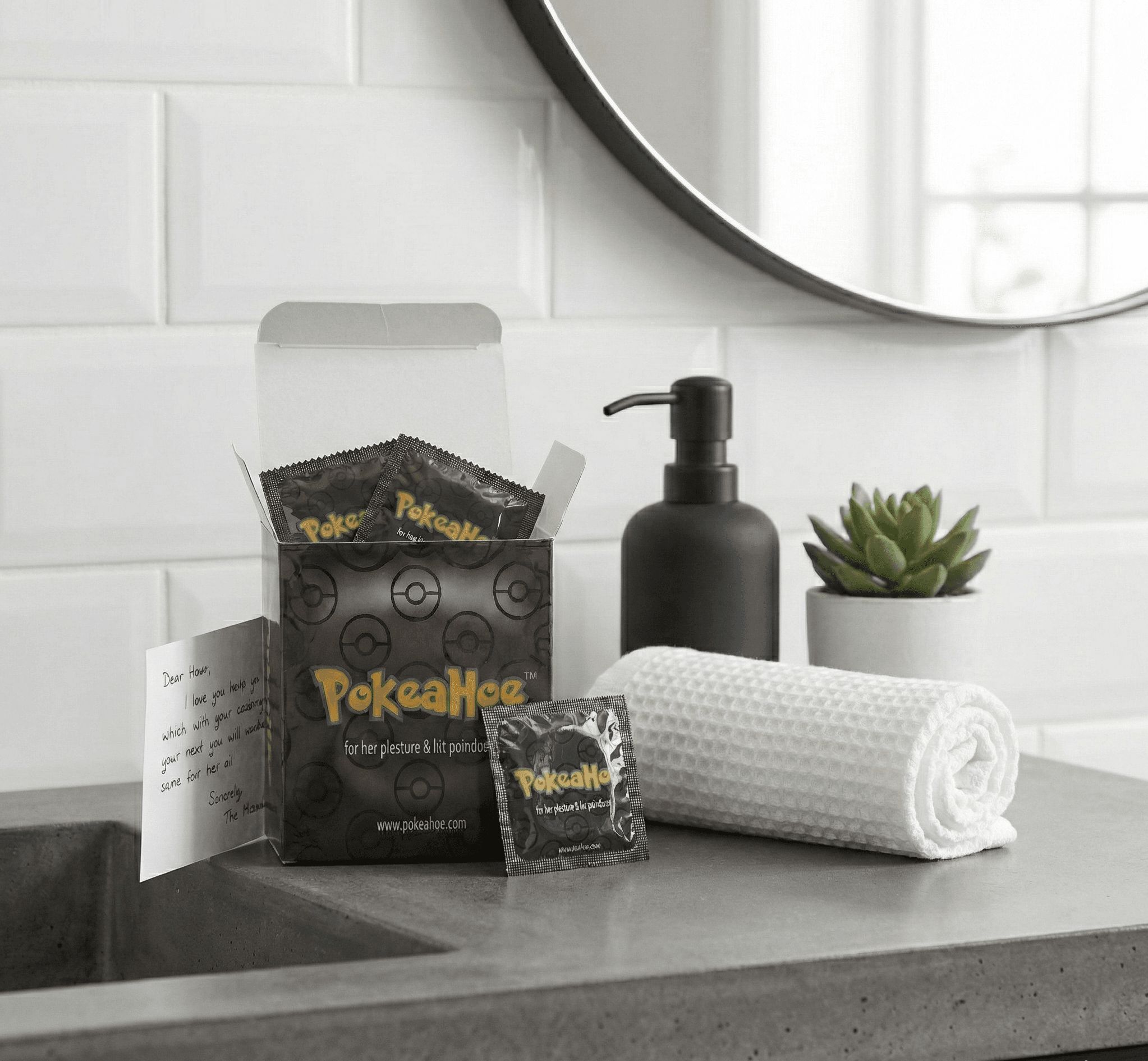 PokeaHoe product render with dark packaging