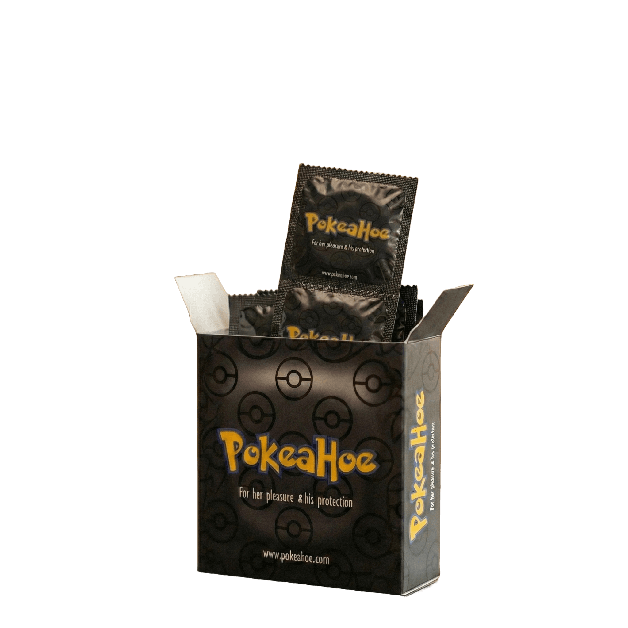 PokeaHoe wrappers emerging from product box cutout